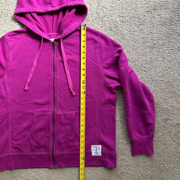 Champion Sweatshirt Womens XL Full Zip Hoodie Pink Long Sleeve Authentic - Picture 7 of 12